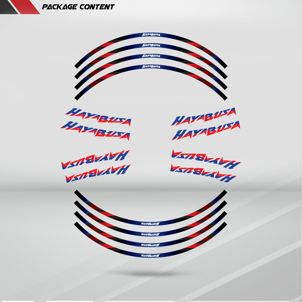 Suzuki Hayabusa Wheel Rim Sticker Decal Stripe Motorcycle Bike MM-Kit v3 - Stickman Vinyls