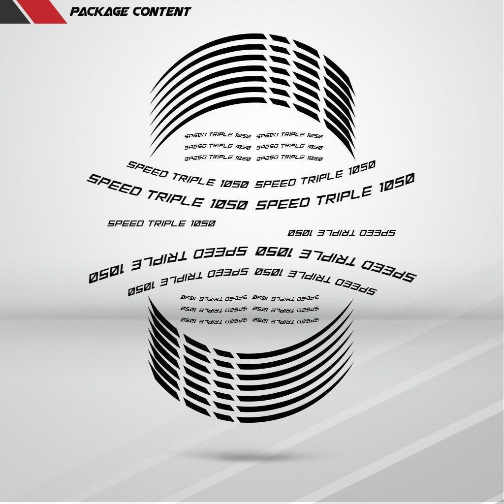 Triumph Speed Triple Motorcycle Rim Wheel Decal Accessory Sticker - Motorcycle stickers and decals