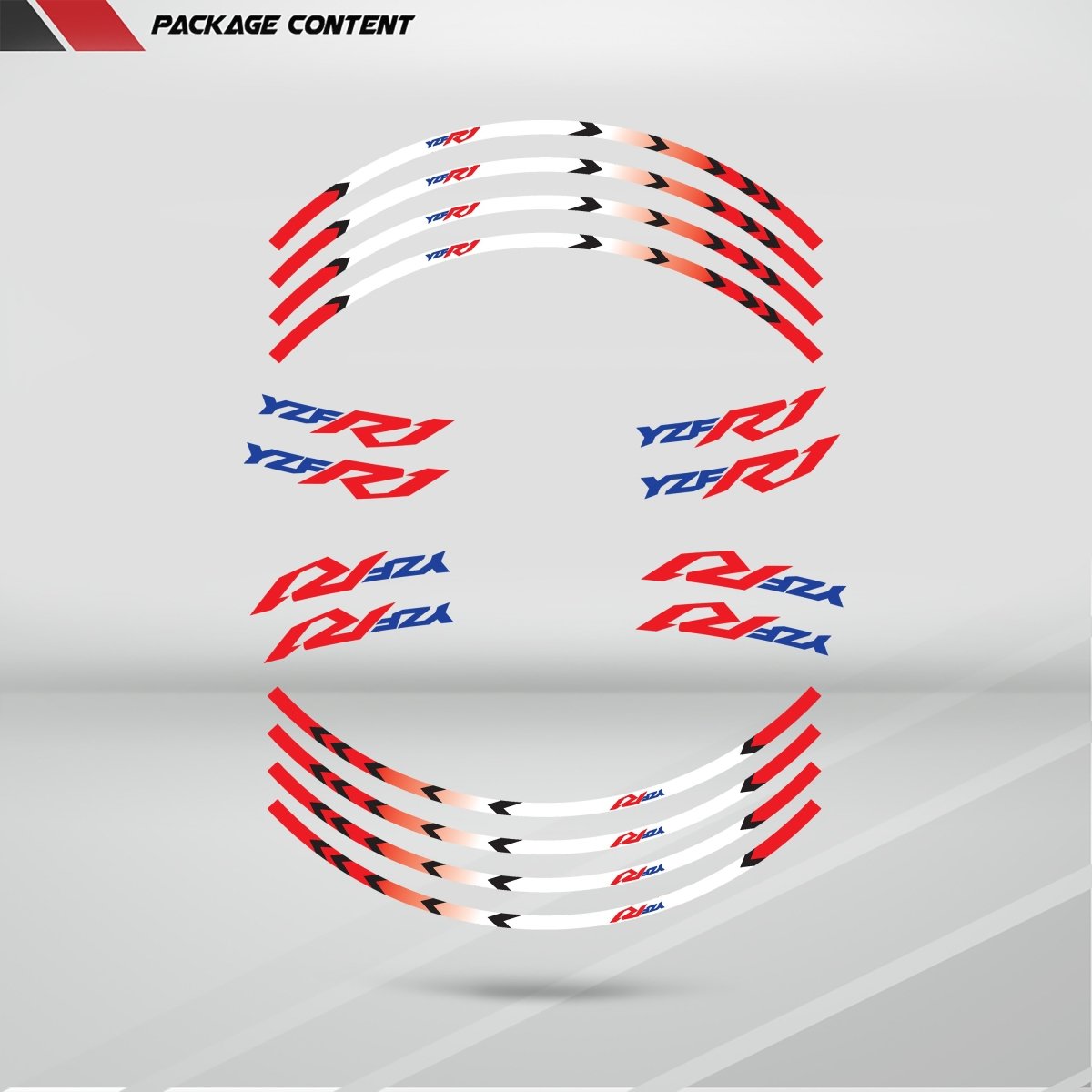 Yamaha YZF R1 Wheel Rim Sticker Decal Stripe Motorcycle Bike MM-Kit v1 - Stickman Vinyls