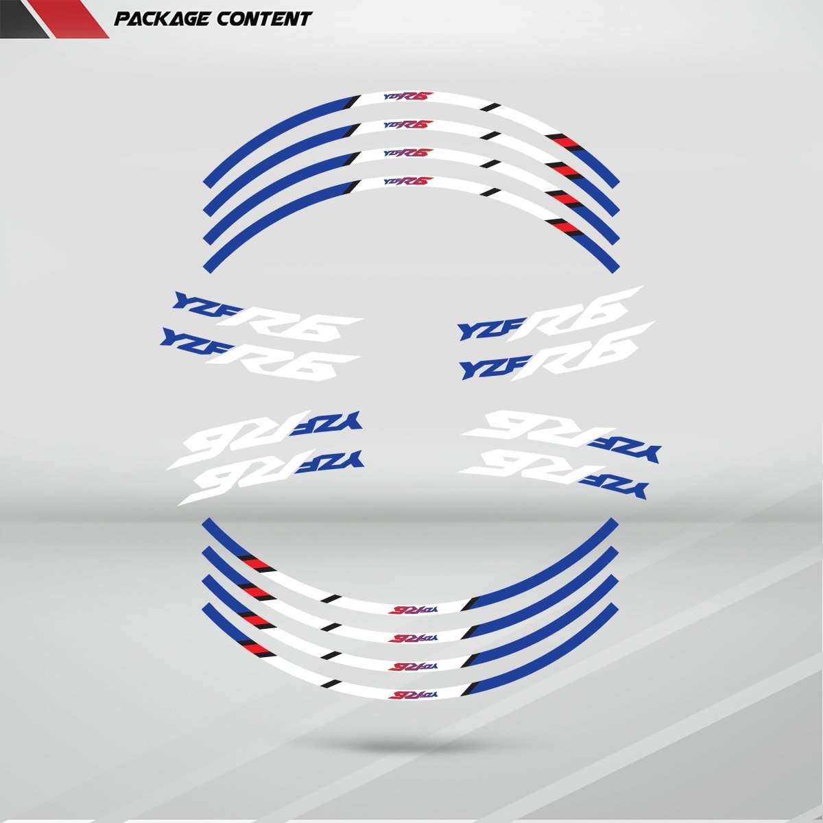 Yamaha YZF R6 Wheel Rim Sticker Decal Stripe Motorcycle Bike MM-Kit v2 - Stickman Vinyls