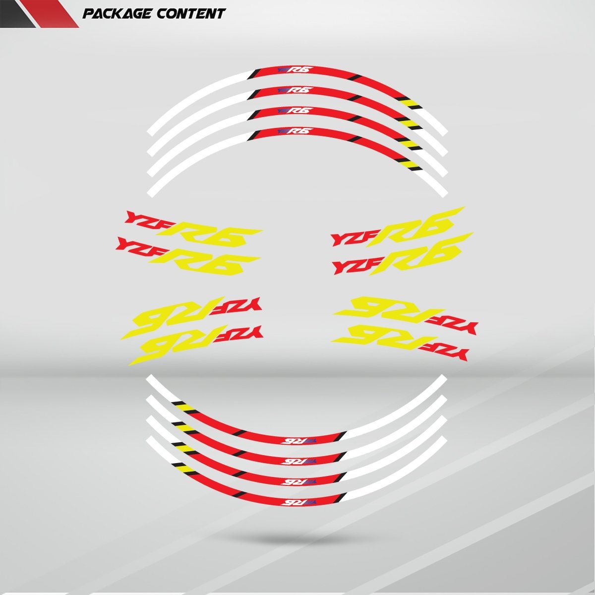 Yamaha YZF R6 Wheel Rim Sticker Decal Stripe Motorcycle Bike MM-Kit v3 - Stickman Vinyls